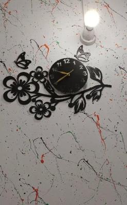 3D Flower Wooden Wall Clock With LED Light