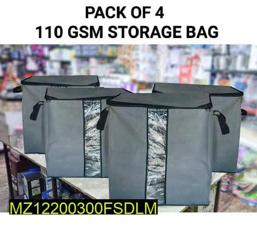 Grey Storage Bags Set of 4 for Home Organization