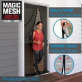 Magic Mesh Magnetic Screen Door Curtain Black Heavy Duty
