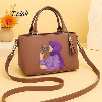 Maroon PU Leather Crossbody Bag for Girls