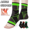 Ankle Support Brace Black Green Collapsible Sports Wear