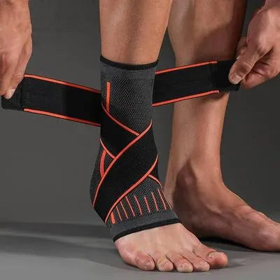 Ankle Support Brace Black Green Collapsible Sports Wear