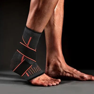 Ankle Support Brace Black Green Collapsible Sports Wear