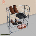 4-Tier Steel Shoe Rack Silver Portable