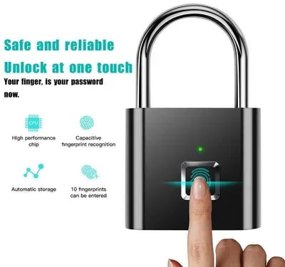 High Quality Smart Fingerprint Lock USB Rechargeable Biometric Digital Padlock