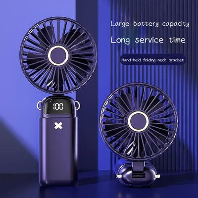 Mini Foldable Neck Fan Portable Silent Office Cooler Multicolor ABS