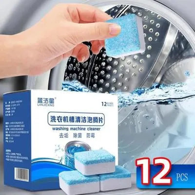 Washing Machine Cleaning Tablets 12Pcs White Acrylic Cotton