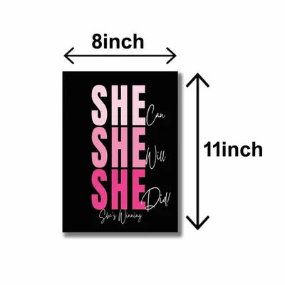 Girls Makeup Wall Art Set 6 Pcs 8x11 MDF Multicolor