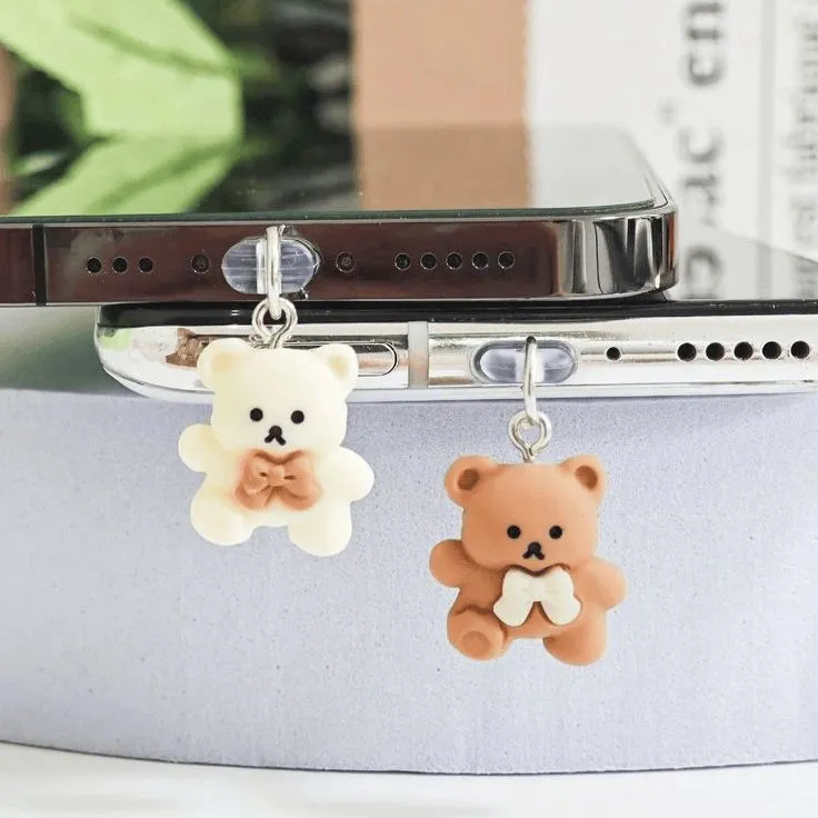 Mobile phone dust plug with new teddy bear accessory decoration, suitable for Type-C Port, Type-C dust Plus For Mobile phone